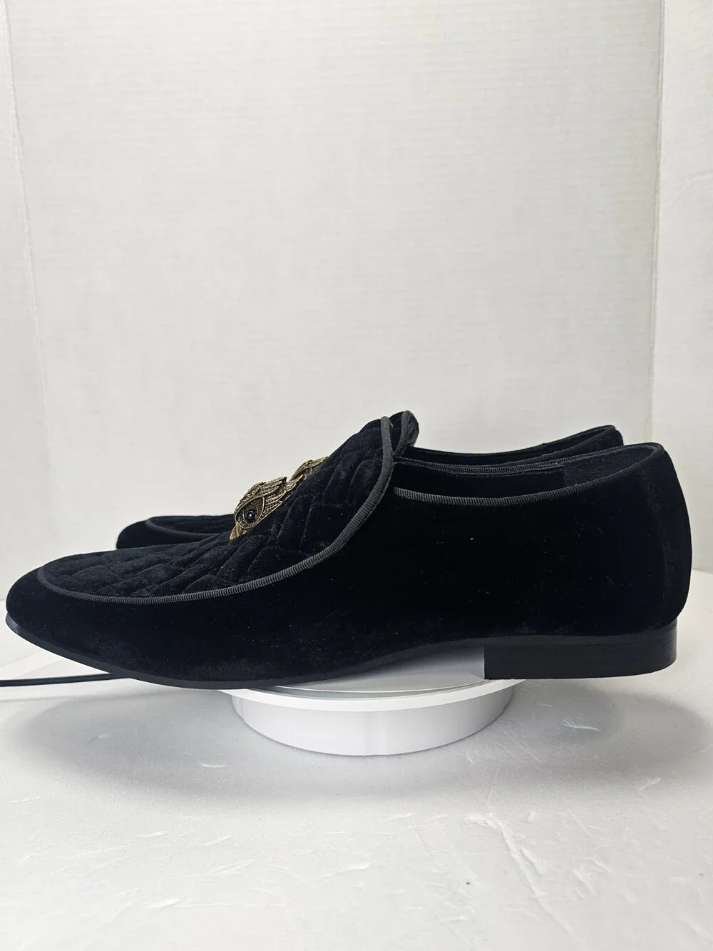 Kurt Geiger London Black Velvet Eagle Head Loafers Men’s US 8.5 UK 7.5 EU 41.5